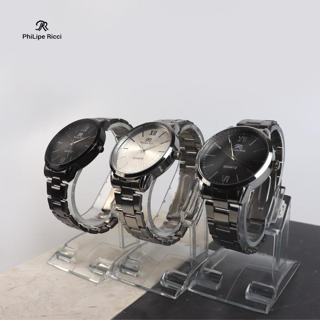 Philipe Ricci Jam Tangan Pria Rantai Besi Analog Pr07 Free Box