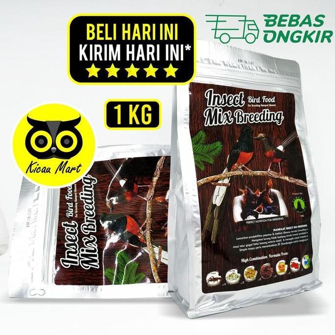 KOMARUDAK - PAKAN MAKANAN TERNAK BURUNG MURAI BATU INSECT MIX BREEDING SEMPATI 1KG