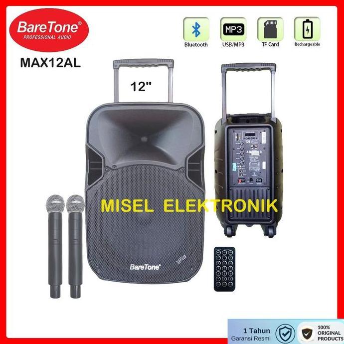 Promo SPEAKER PORTABLE 12 INCH BARETONE MAX12AL ORIGINAL Diskon