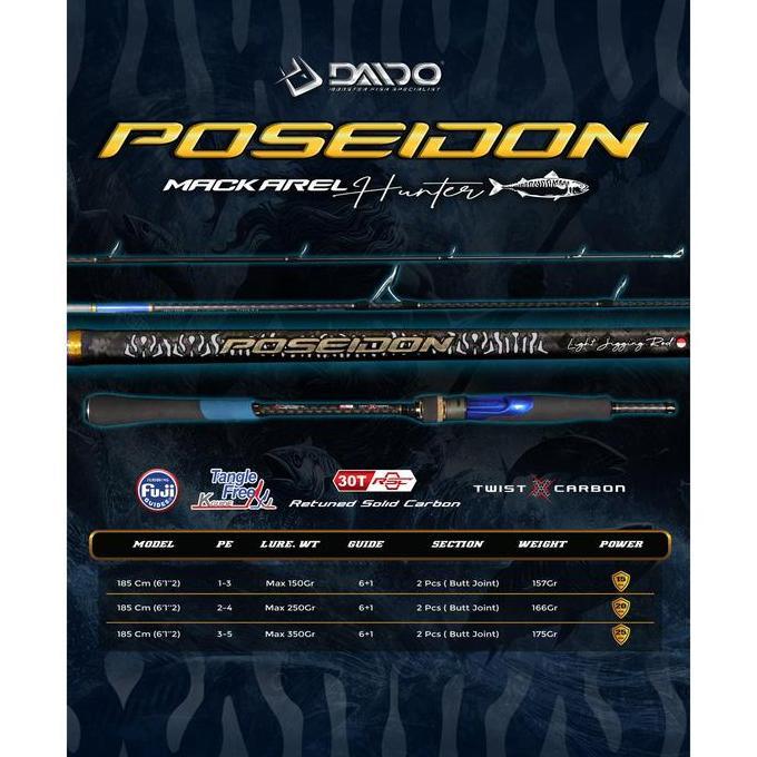 Joran Pancing Daido Poseidon Pro Series Mackarel Hunter Carbon Solid