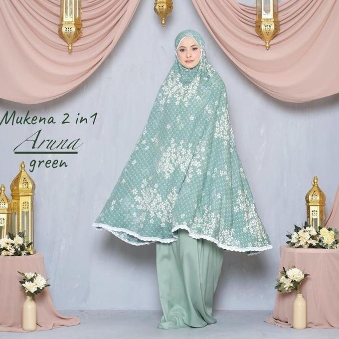 mukena rayon dewasa /mukena 2in1 motif ARUNA