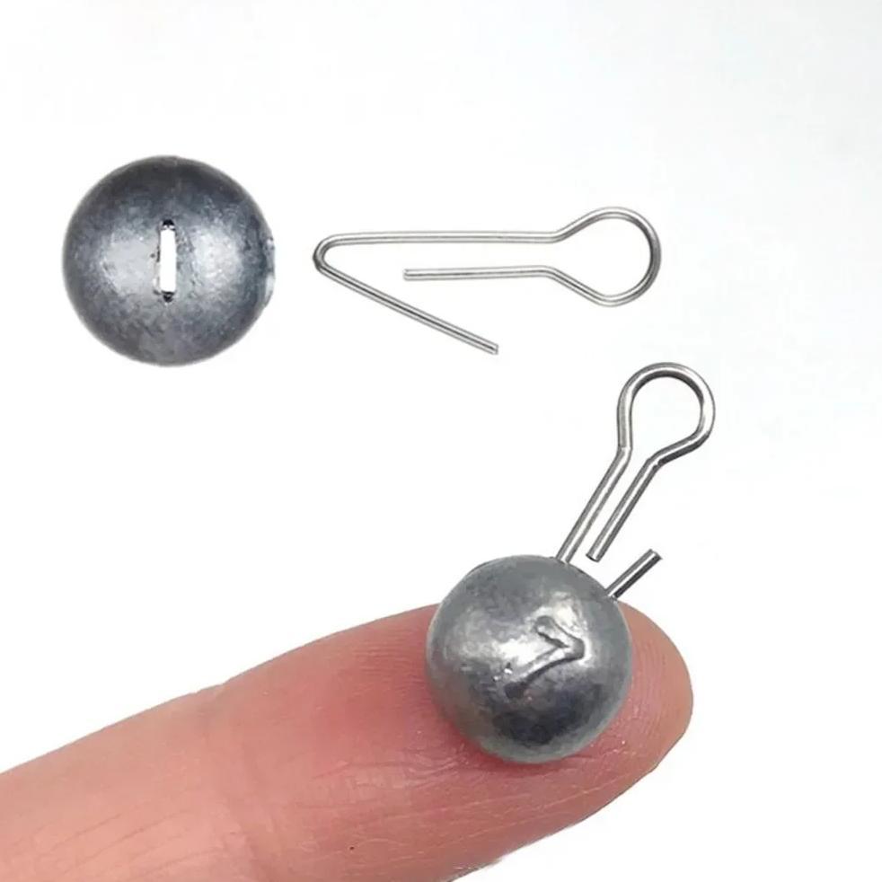 10pcs Fishing Soft Lure Head Weights Sinker Silver Fishing 3g/5g/7g/10g Quick Release Lead Sinker Fi