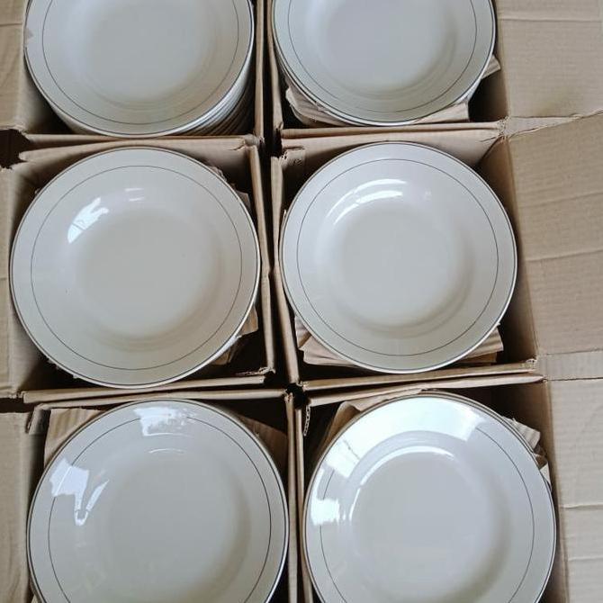 Premium Piring Makan Keramik/Piringputihlistemas/Piring Makan Putih Polos