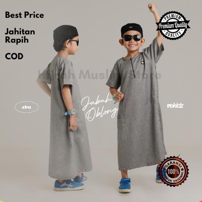 Baju Jubah Gamis Muslim Anak Laki Laki Cowok Bahan Katun Madinah ROSAL