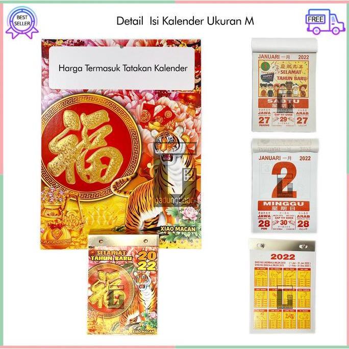 Kalender Dinding Harian Sobek Imlek Tahun Baru Cina 2022 Shio Macan