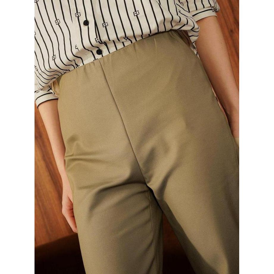 Benang Jarum - Hh Waist Ankle Pants - Camel