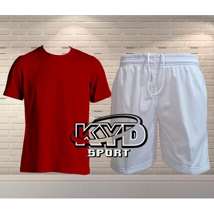 Terbaru, Stelan Celana Pendek Pria/Baju Putih Polos Tes Pendidikan Akademi Pria