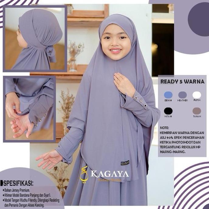 Gamis anak perempuan 1 sampai 11 tahun Semi French Khimar Bandana Yasmin Set Bahan Jersey Premium Ba