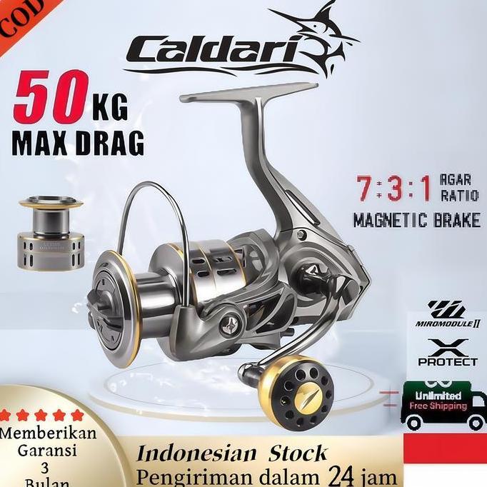 2024 NEW CALDARI PADUAN ALUMINIUM REEL PANCING SPINNING 5.2:1 HIGH SPEED REEL FISHING REEL GULUNGAN 