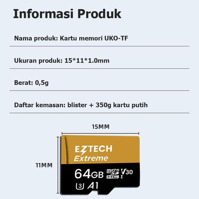 Rhqctwpn73- Highspeed Memory Card Hp Kartu Memori 32Gb/64Gb/128Gb Sd Card 100Mb/S Original [Eztech]