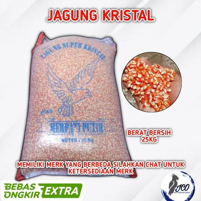 Brixd- Jagung Kristal 25Kg Jagung Burung Dara Pakan Burung Merpati Karungan