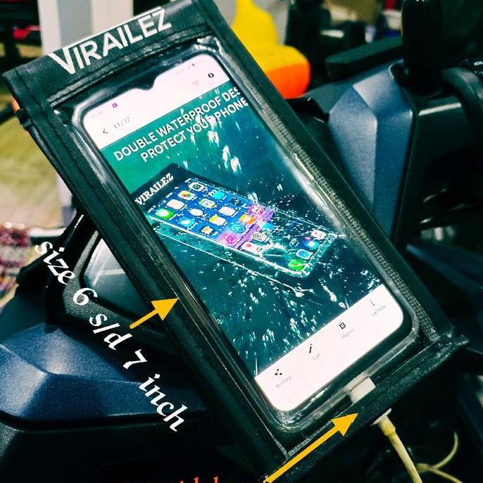 Promo Holder hp motor anti air Holder hp motor ojek online Holder hp motor waterproof Ada lobang cha