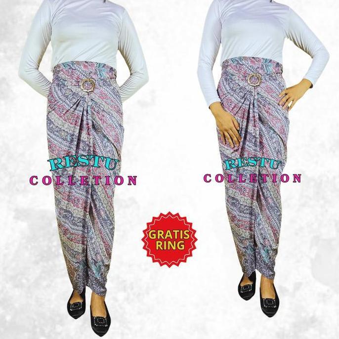 Newgir- Rok Lilit Motif Batik Toraja Hitam Bawahan Wanita Kebaya Wisuda Kondangan Tunangan Nikahan B