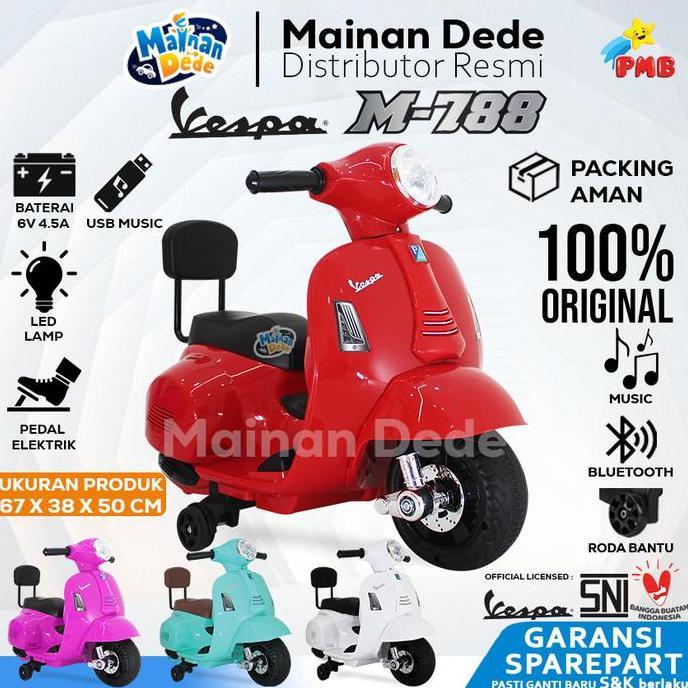 Mainan Motor Aki Anak PMB 788 M788 M788 / PMB 399 BOX VESPA LISENSI