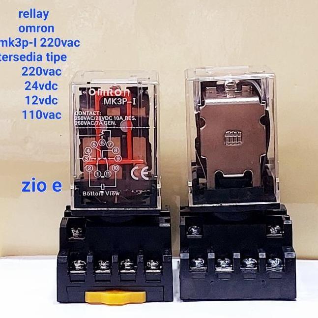 Relay Mk3P-I 220Vac Omron 11Kaki 10A Relay Mk3P-I 220Vac Baru