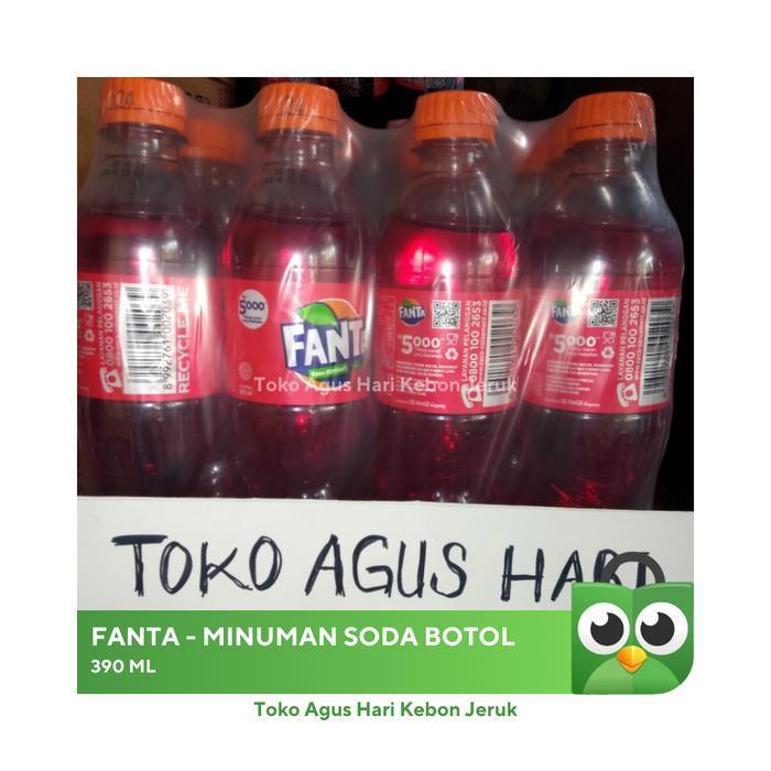 FANTA BOTOL PLASTIK 390 ML, isi 12 fanta botol
