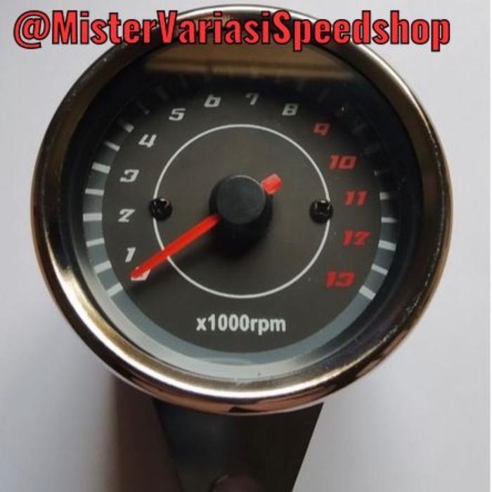 Rpm Digital Plus Amper Bensin Led Model Bulat Chrome Krum Indikator Fuel Meter Classic Universal Mot