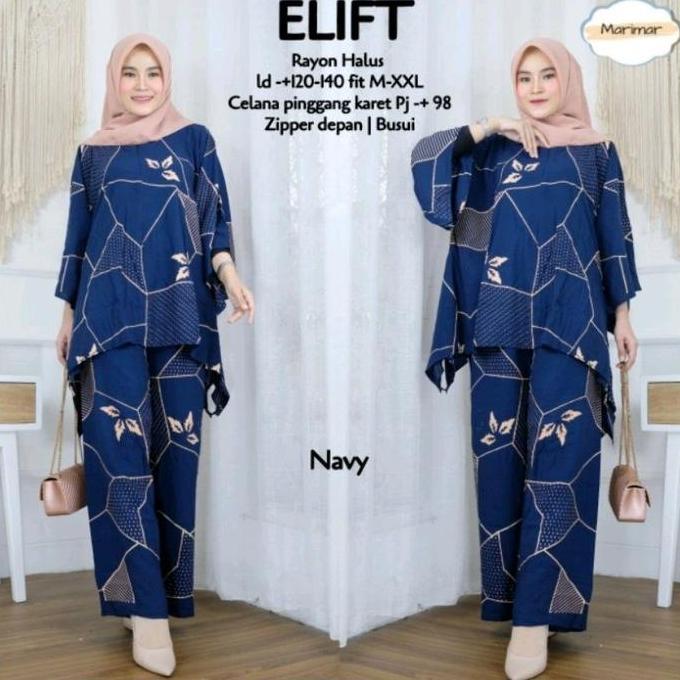 Newrelig- Daster Batik Oneset Setelan Pakaian Wanita Wakawaka Motif Elift Super Jumbo