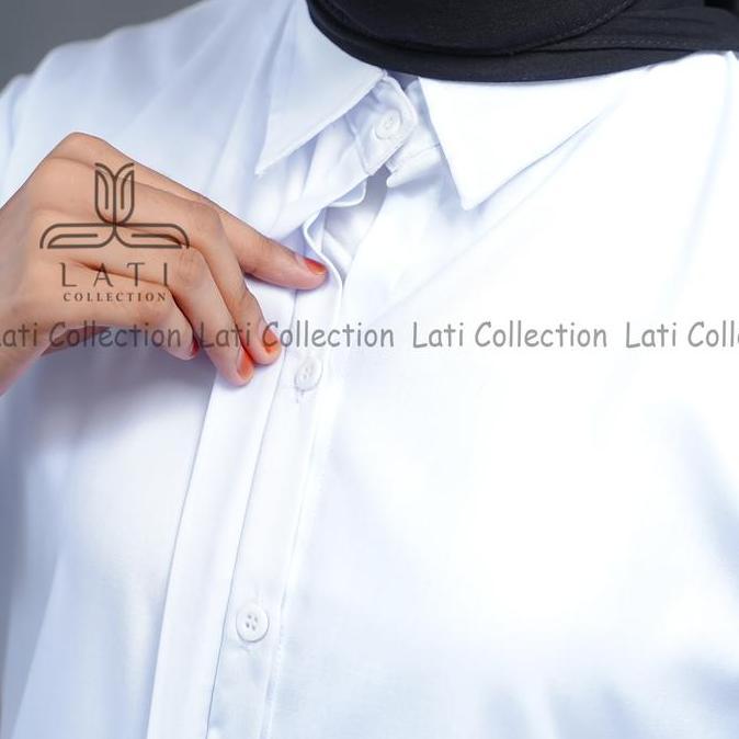 Newrelig- Tunik Putih Toyobo Premium Wanita Lengan Panjang
