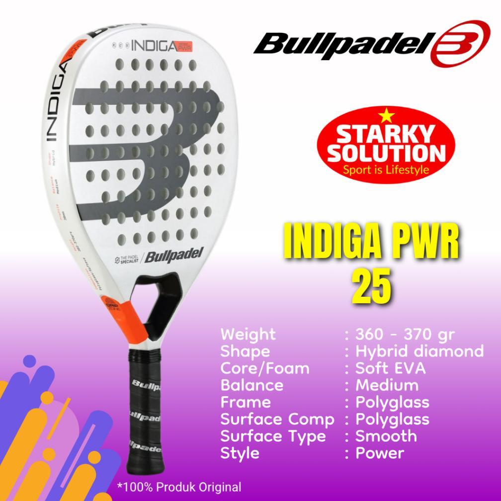 Raket Padel BULLPADEL INDIGA PWR 25 Hybrid Diamond Shape 360 gr Tenis Padle Racket Original - POWER 