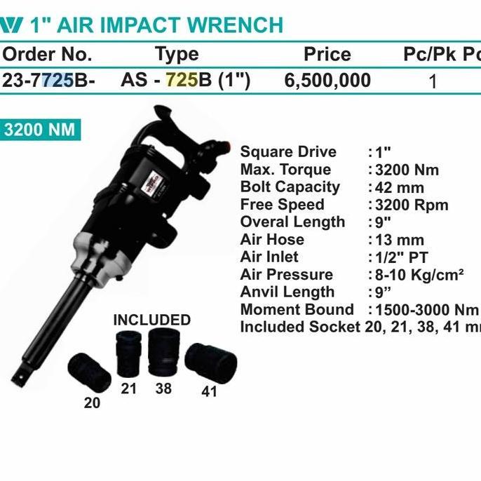 ------] Air Impact Wrench Wipro 1 inch WIPRO AS 725 b / Impact Angin 1 inch