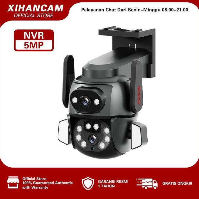 XIHANCAM 5MP CCTV Dual Lens CCTV Outdoor Wifi Waterproof 360 PTZ CCTV Dual Kamera Wifi HP Jarak Jauh