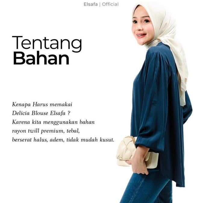 Newrelig- Elsafahijabstyle - Delica Blouse Rayon Twill Premium Matterial Rayon Twill Atasan Wanita  