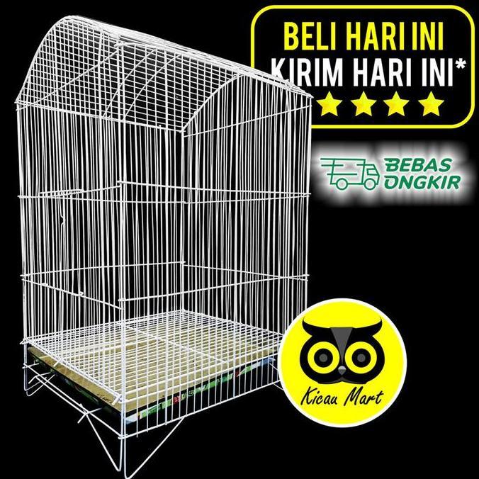 KICAU MART Kandang Perkutut Sangkar Kotak Besi Lipat 55 x 35 x 30 cm Burung Kenari Pleci Sogon Cible