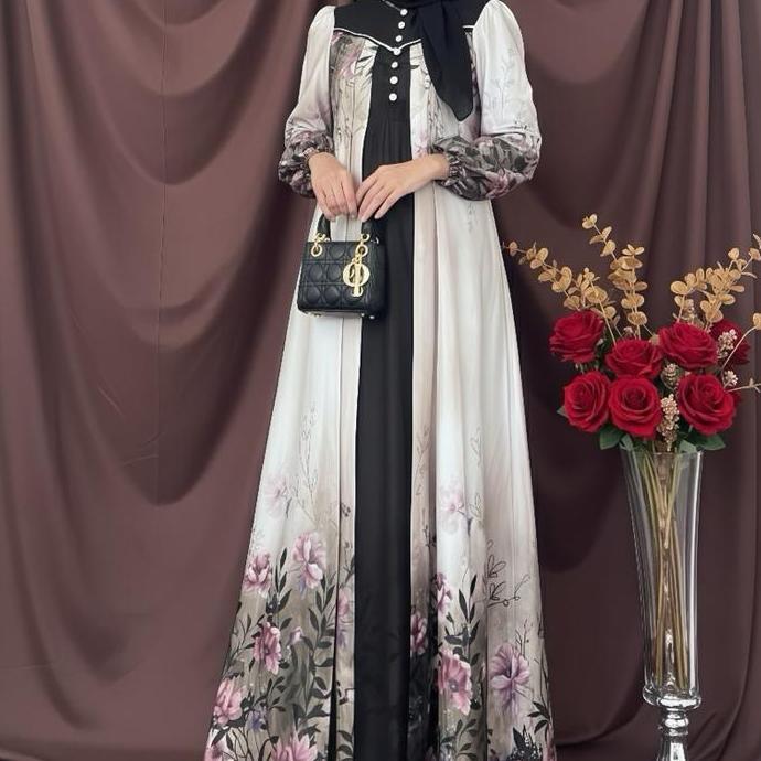 Grosir Gamis Hawa  Wanita  Motif Hijab Cerruti