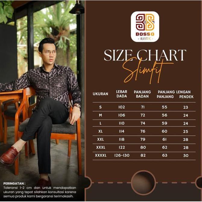 Yxyg- Batik Asoka Motif Denim Hitam Kemeja Pria Slimfit Katun Prima Premiun Lapis Furing Nyaman Panj