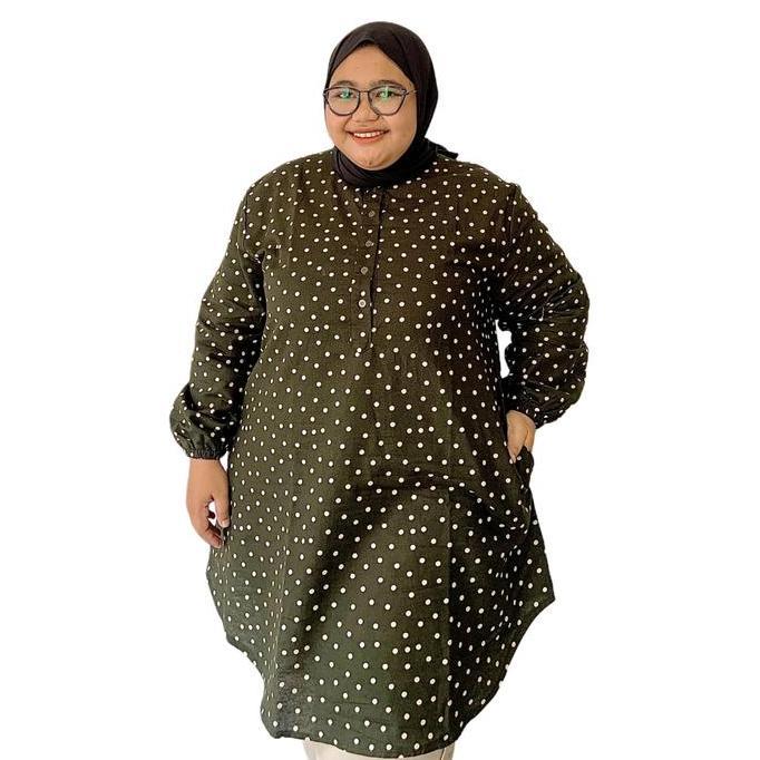 Newrelig- Zeba | Reika Tunik Linen Jumbo Ld120 Ld130 Ld140 Ld150 Atasan Muslim Bigsize Baju Kerja Ke