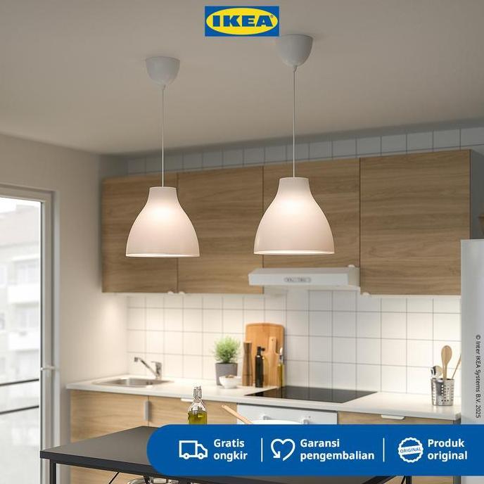 IKEA MELODI Lampu Gantung putih 28cm Minimalis Plastik
