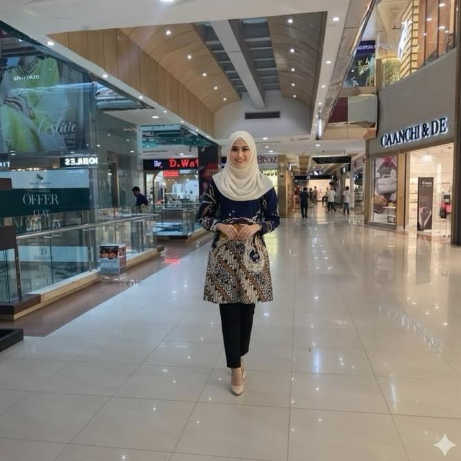 Newrelig- Tunik Batik Wanita Katun Premium Elegan Dan Mewah Atasan Muslim Kerja Kantor Nyaman