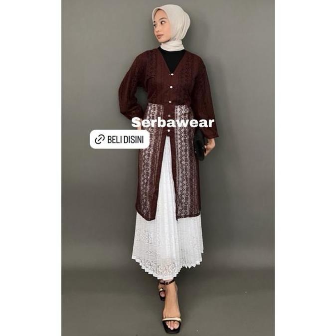 Newrelig- Daneen Outer Tunik Brocade Lace Outer Atasan Wanita  Ada Jumbo Ld 120| Outer Kondangan |Ou