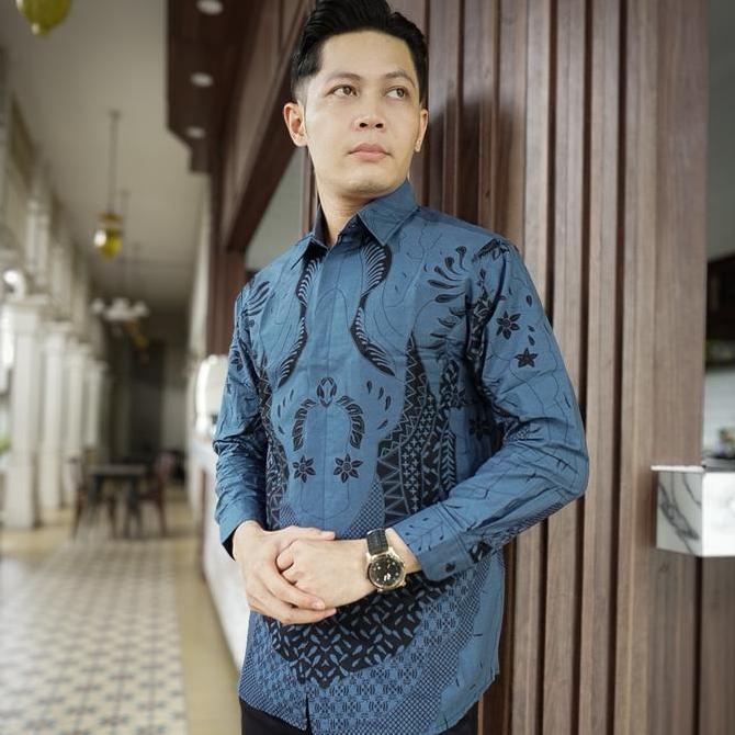 Yxyg- Batik Barata 2 Katun Slimfit Kemeja Denim Pria Premium Formal Motif Nyaman Panjang Kain Kerja 