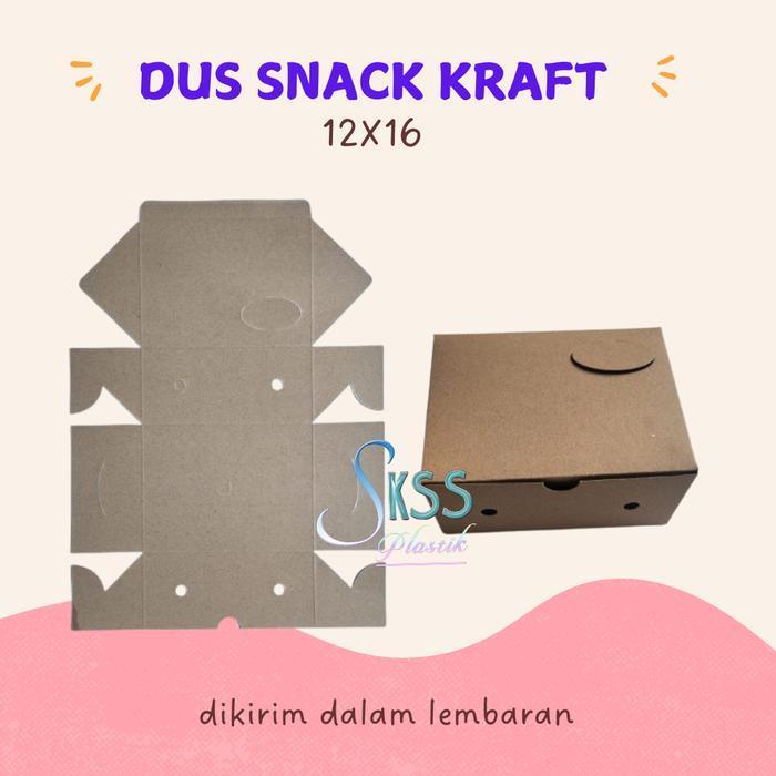 25 Pcs Dus Snack Box Kraft 12X16 L Kotak Kue Kardus Snack Box Pukis 16X12 Murah
