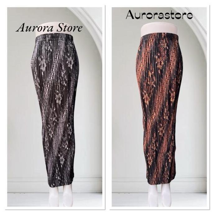 DR278 >> ROK PLISKET MOTIF CERI BAWAHAN KEBAYA ROK PESTA KONDANGAN BAWAHAN WISUDA JUMBO BATIK MODERN