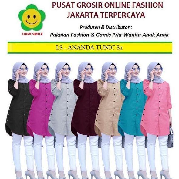 Ready Ananda Tunik S2 - Logo Smile (LS) - Ukuran M-3XL - New Arrival