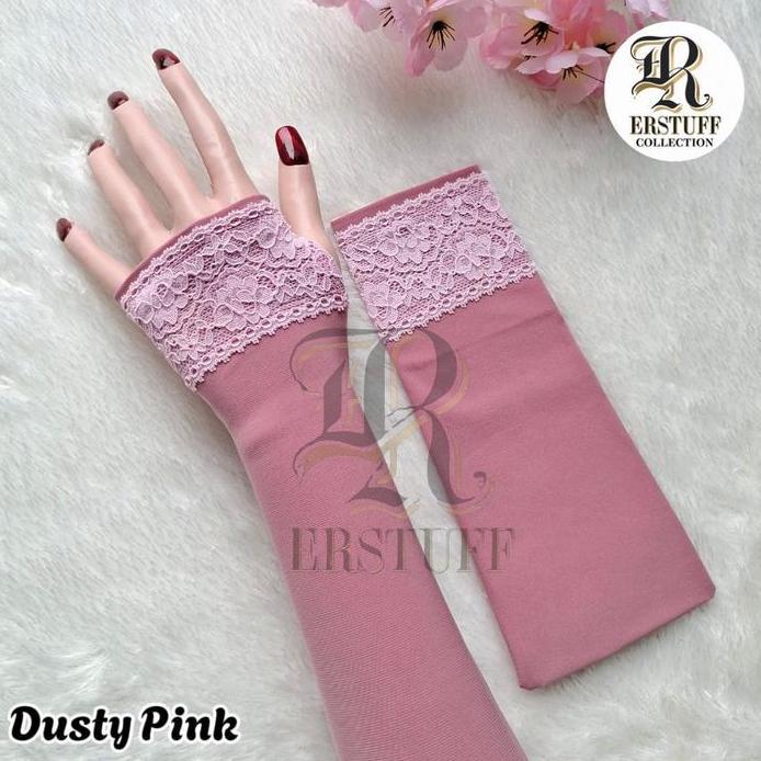 Ready HANDSOCK JEMPOL LIS BRUKAT RENDA GARIS ATAS  / MANSET RENDA BROKAT SENADA Muslim