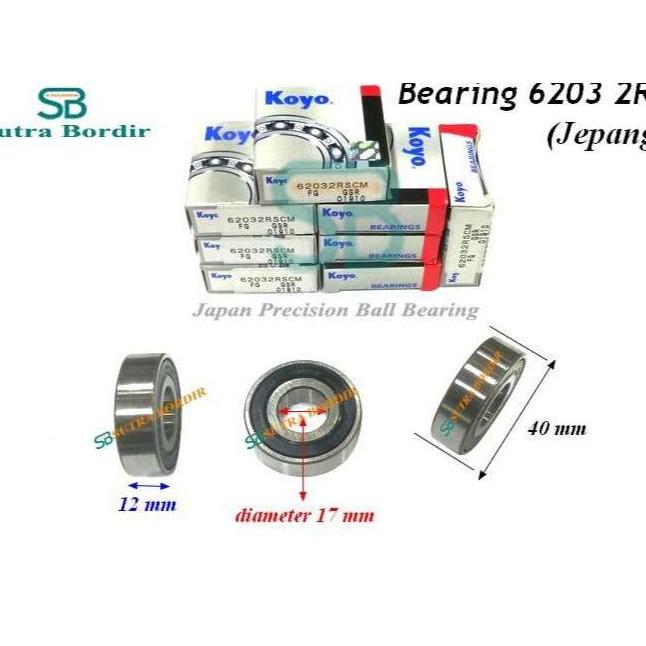 bearing 6203 2RS Koyo Jepang Bearing 6203 RS Japan Ball Bearing 6203RS bearing 6203rs jepang koyo be