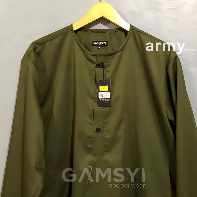 Ready Baju Koko Putih tanpa kerah Polos lengan panjang  Katun premium adem  Nyaman saat dipakai  Pri