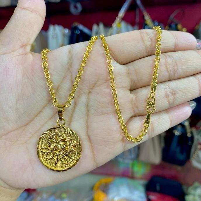 Acckita- [Beli 2 Gratis 1] - Benika Accesories Kalung Hijab Warna Emas 24K Panjang 50Cm Dan 60Cm  Xu