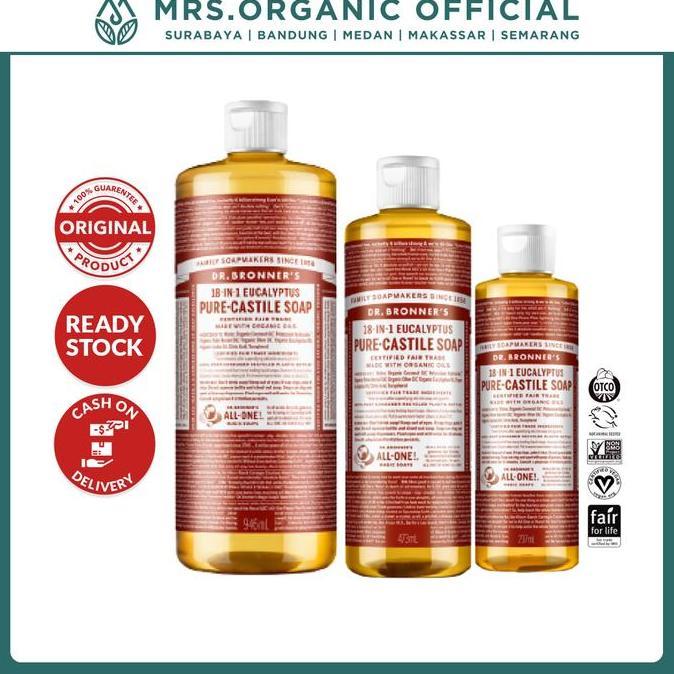 Sabun Mandi Cair Eucalyptus Pure Castile Liquid Soap Dr. Bronner's