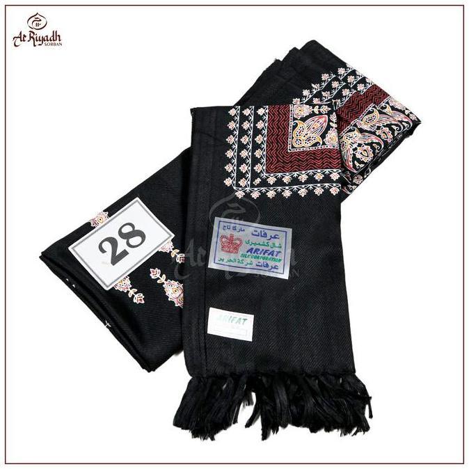 Sorban Kashmiri ARIFAT Shawl Full Motif Print Hitam