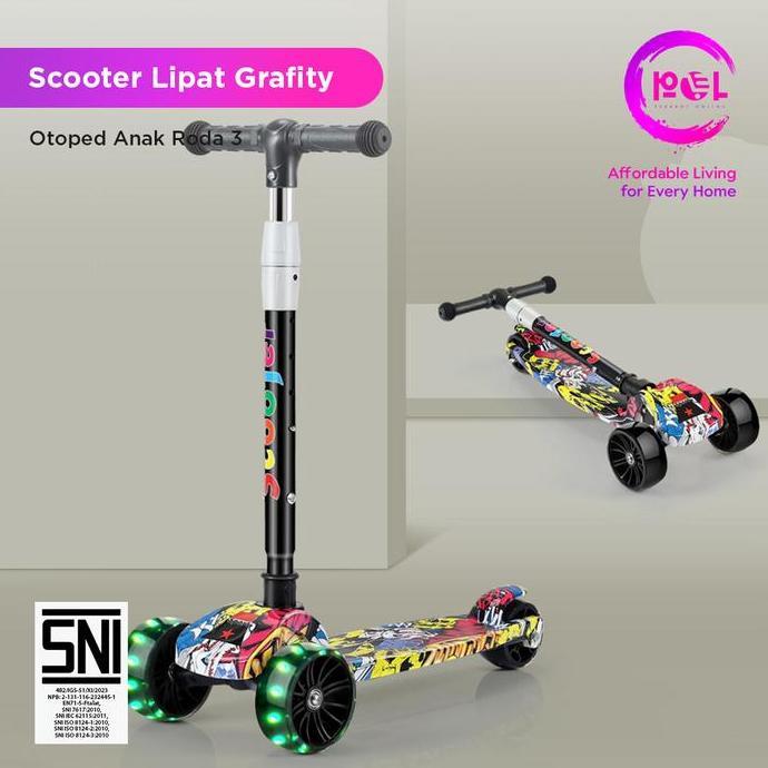 [POL] Scooter Lipat LED Gravity SNI | Skuter Otoped Sepeda Duduk 3 Roda 2in1 | Mainan Otoped Anak