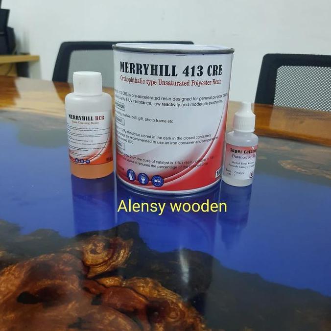 Resin Bening Merryhill 413 CRE Paket komplit 1 kg