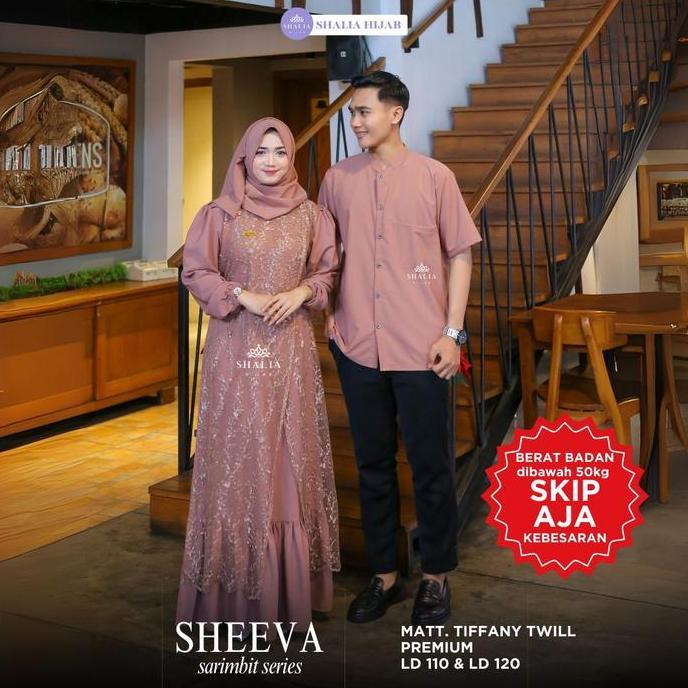 Kidsrelig- Sheeva Dress Sarimbit Couple Keluarga Luxury | Gamis Kemeja Koko Brokat Tile Premium Busu