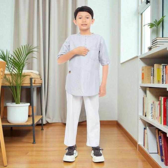 Kidsrelig- Baju Koko Kurta Anak Balita Remaja Usia 1-14 Tahun Model Pakistan Kerah Bisban Kancing Ta
