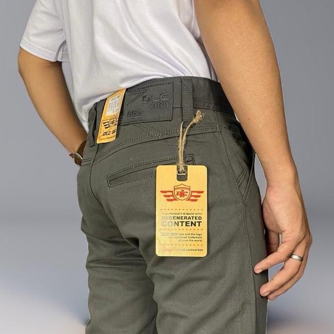 Boyboying- Dlc063 Celana Panjang Kanvas Original Reguler Fit Pria Abu Cream Moka Bahan Premium Nyama