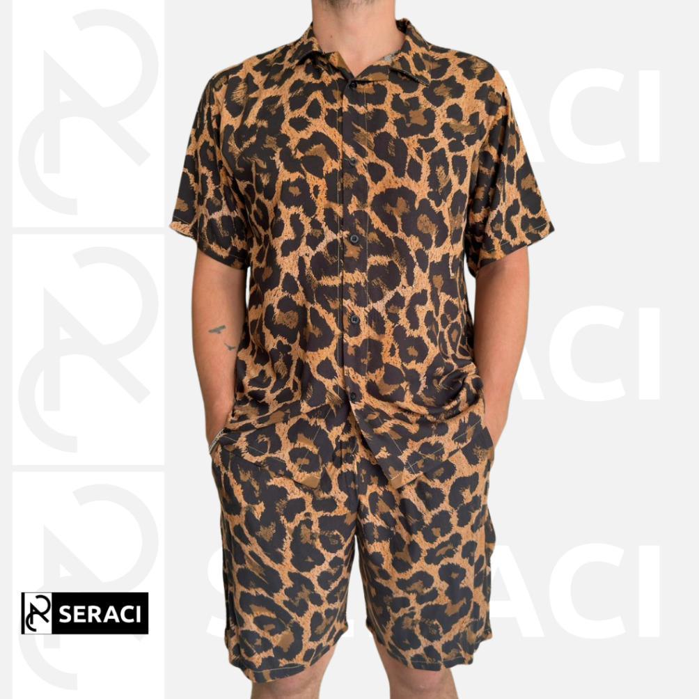 Murah Seraci - One Set Kemeja Pria Dan Wanita Setelan Celana Pendek Hawaii Daily Outfit Pantai Bahan